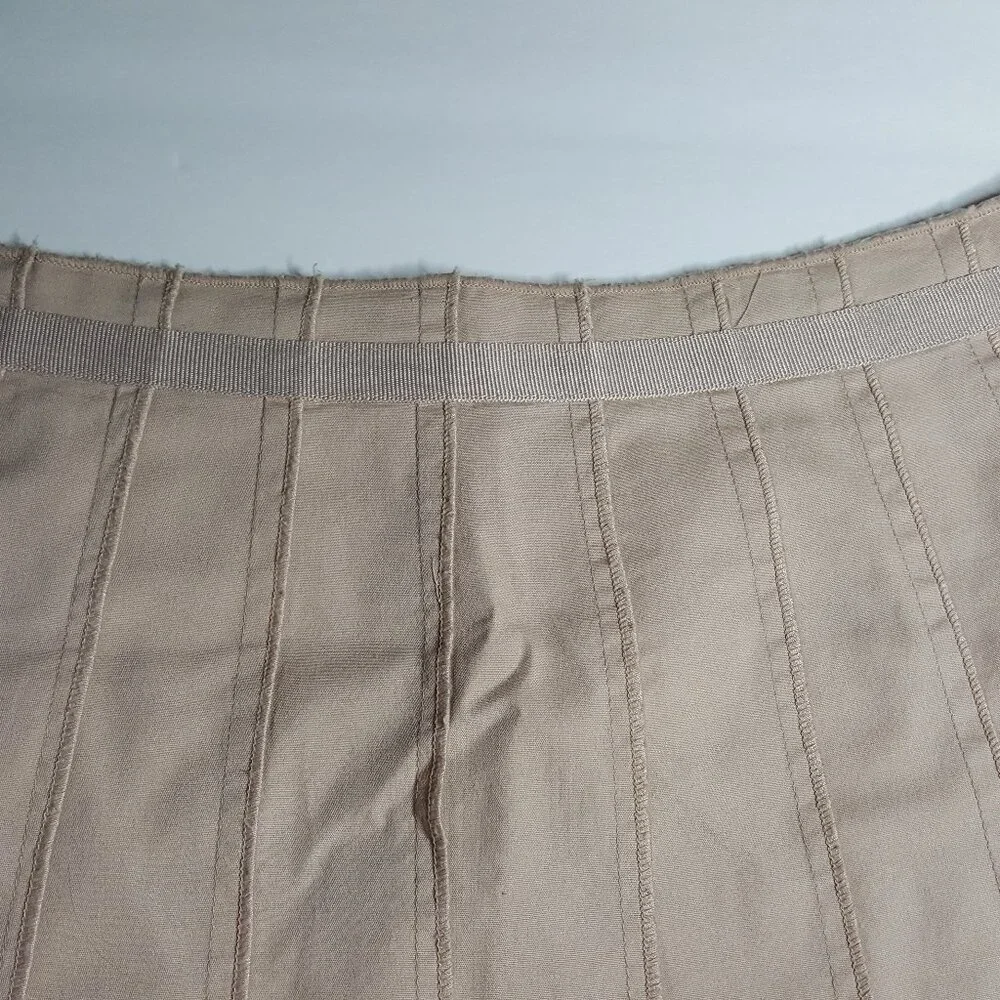 Lena Gabrielle NY pleated skirt knife-pleat khaki, beige,  A-line swing boho - Picture 6 of 9